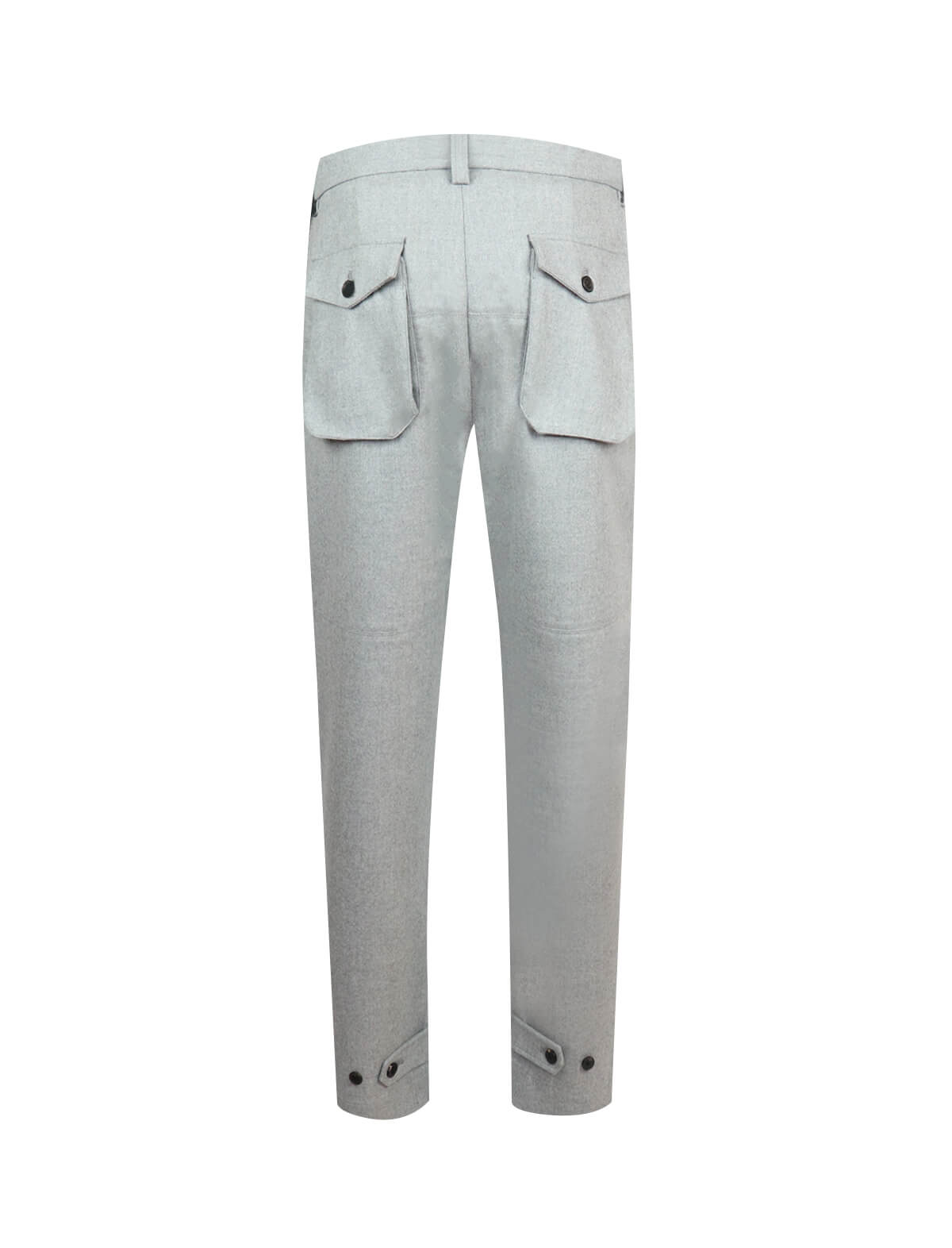 GABRIELE PASINI Box Pleat Wool Pants in Light Grey