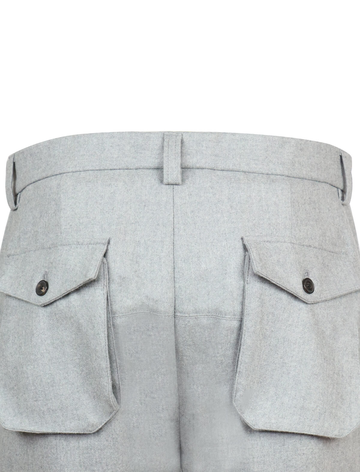 GABRIELE PASINI Box Pleat Wool Pants in Light Grey