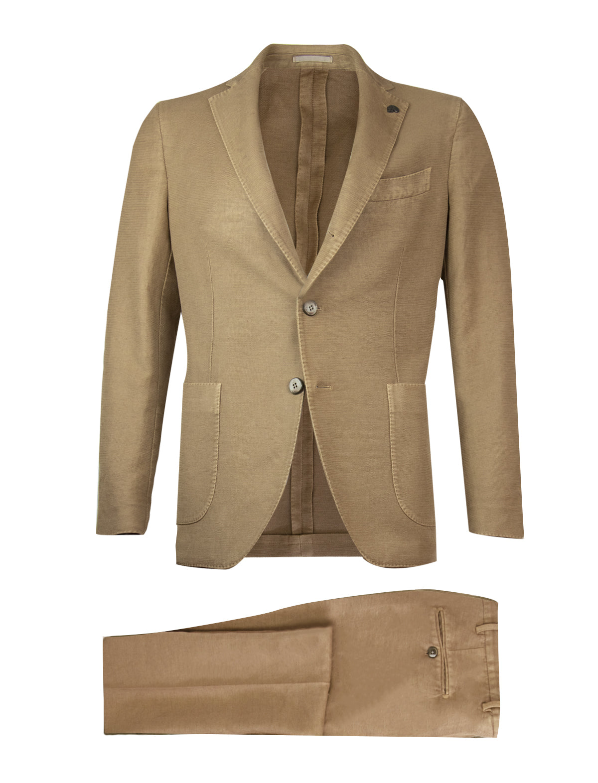 GABRIELE PASINI 2-Piece Cotton-Linen Suit in Light Brown