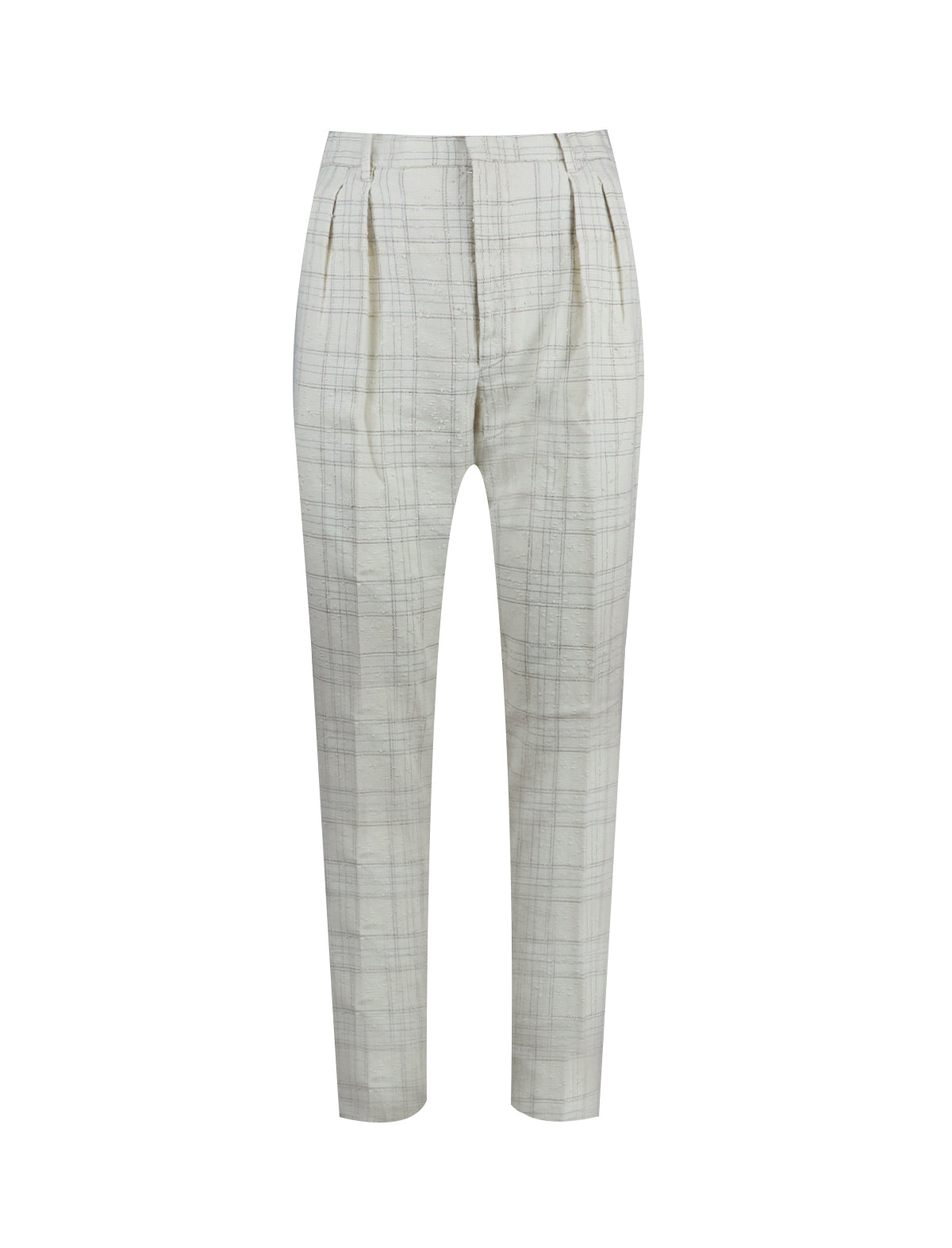 White on sale tartan trousers