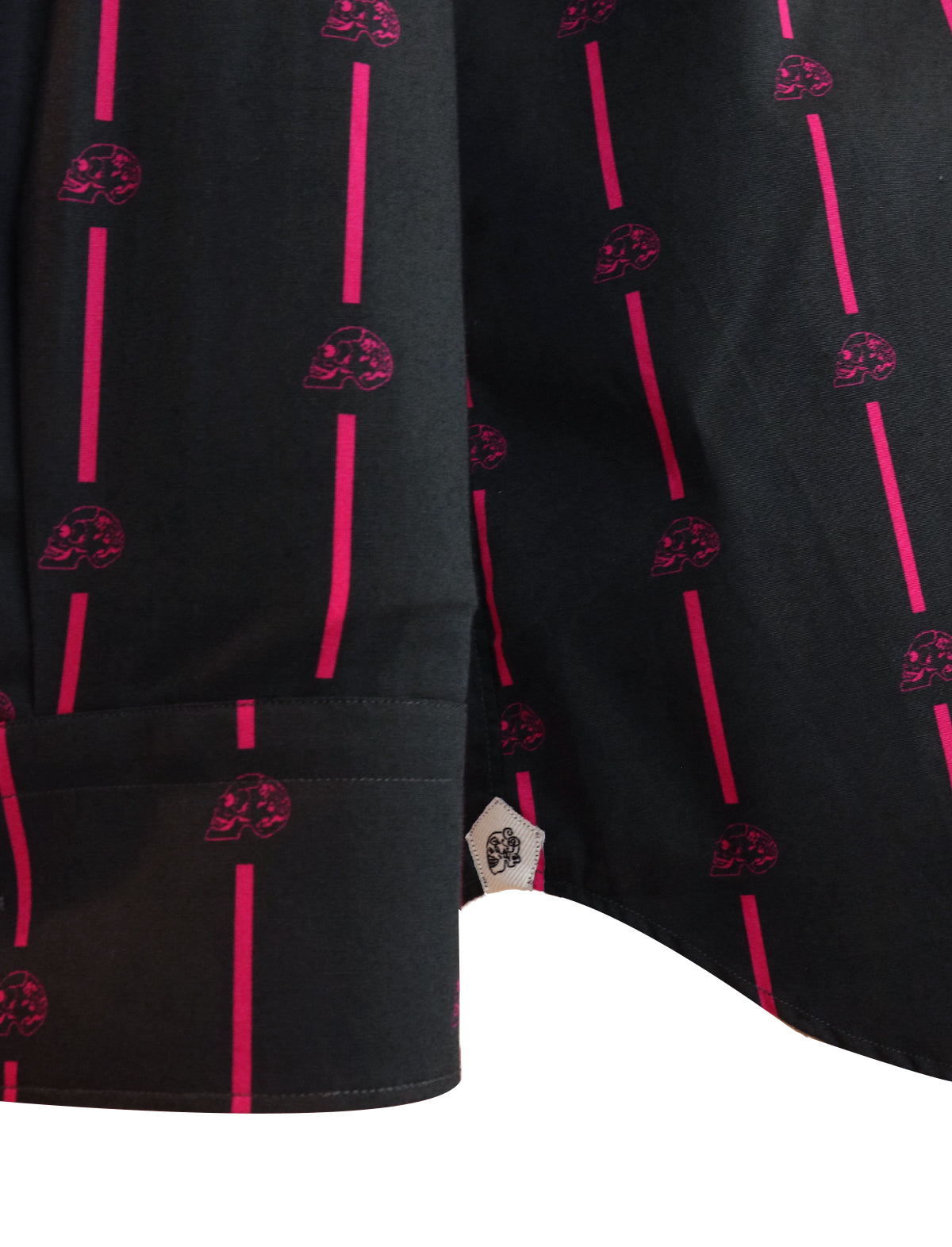 Gabriele Pasini Black Shirt with Pink Skull Stripes