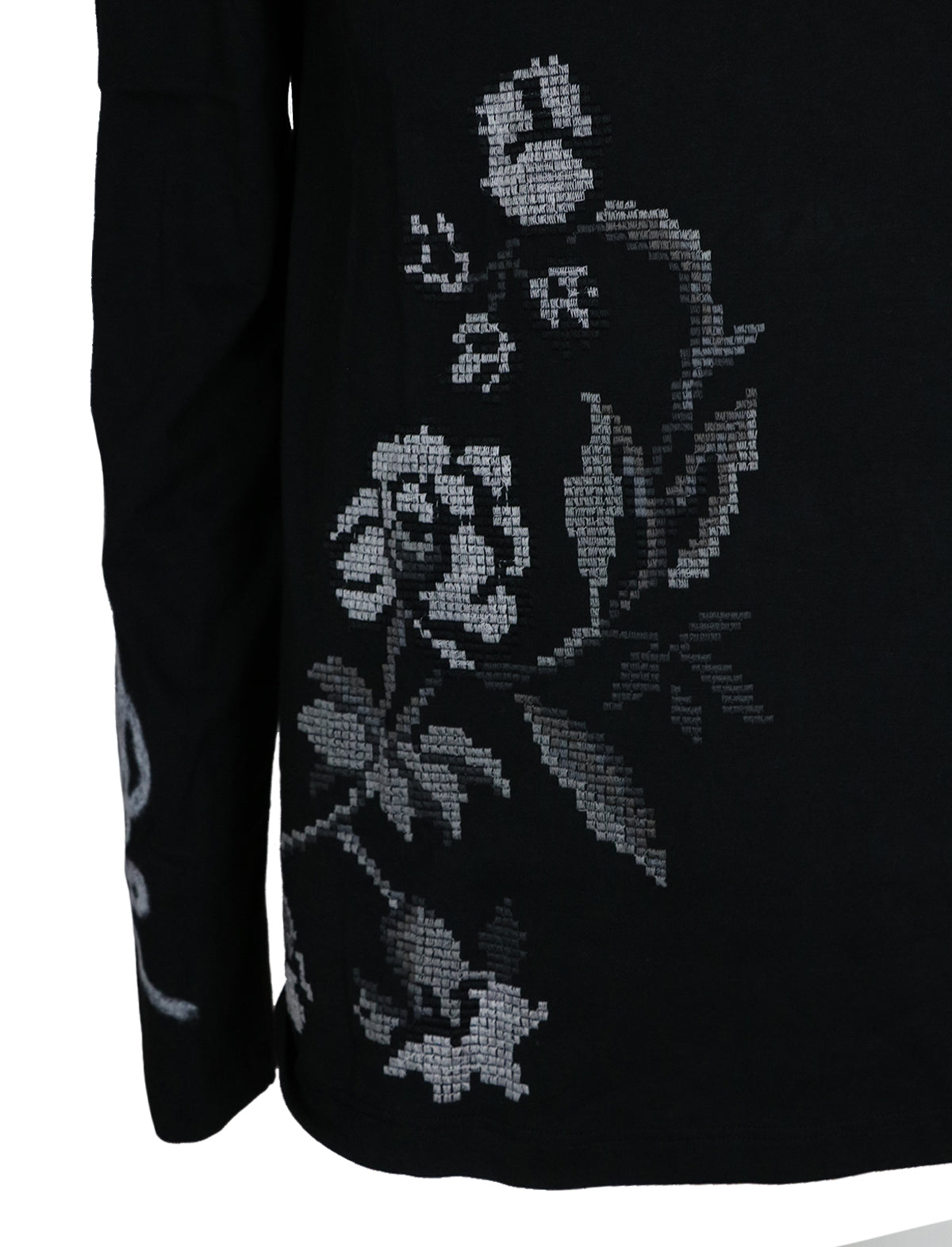 Gabriele Pasini Long-Sleeved Sweatshirt with Floral Print in Black