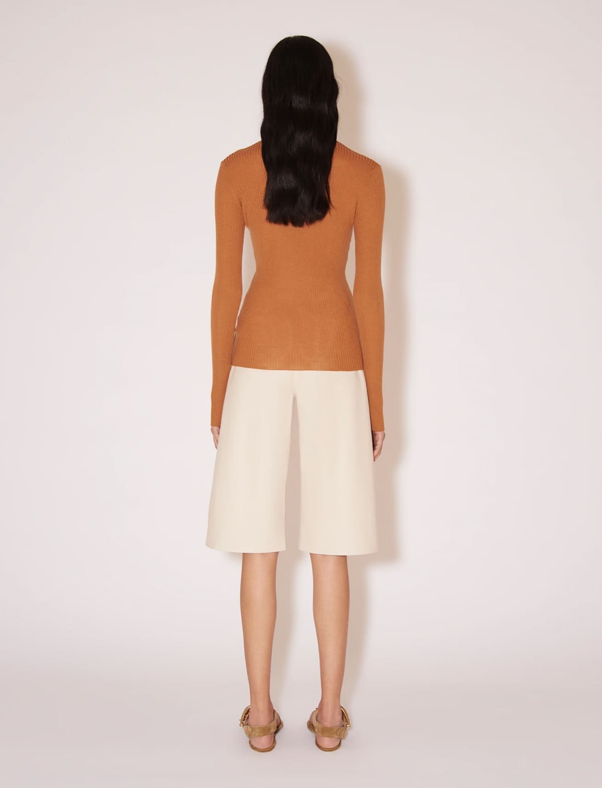 NANUSHKA Harri Merino Wool Turtleneck Top in Ginger