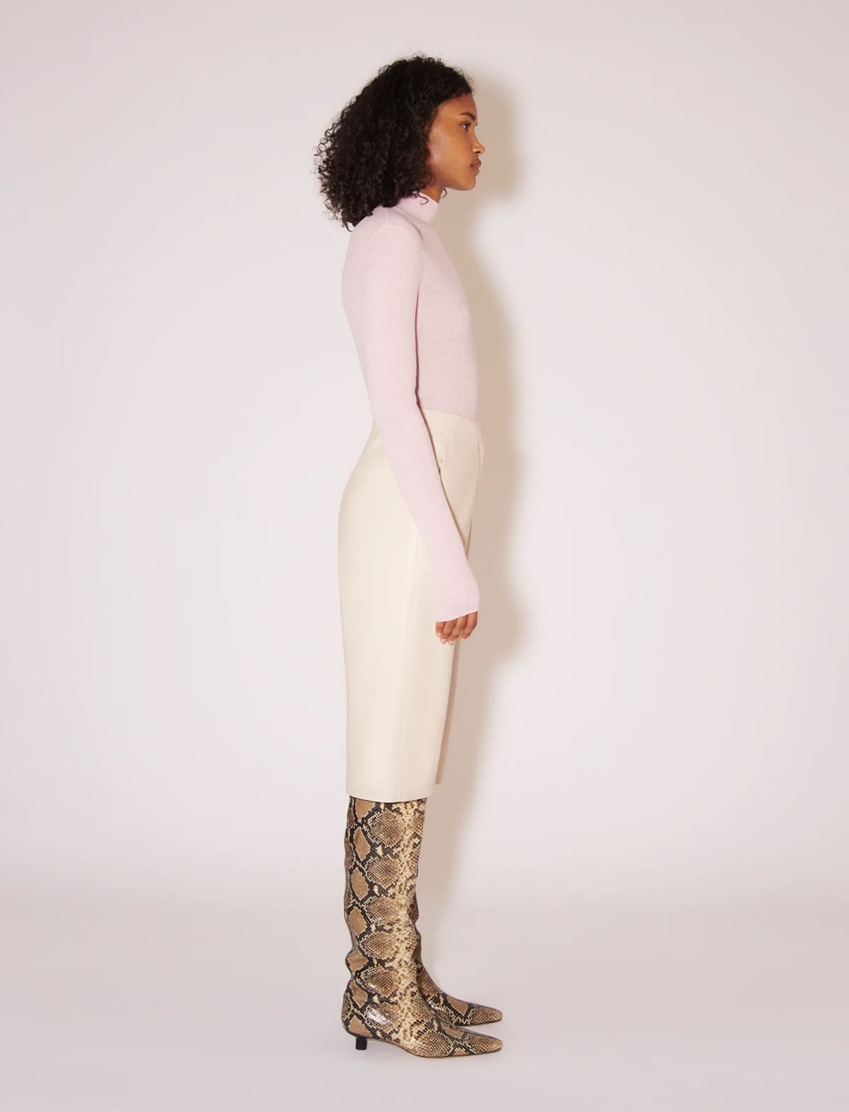 NANUSHKA Harri Merino Wool Turtleneck Top in Rose