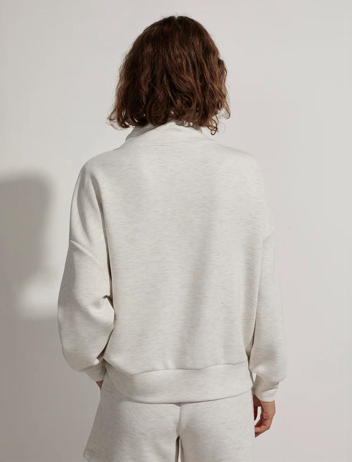 VARLEY Hawley Half Zip Sweat in Ivory Marl