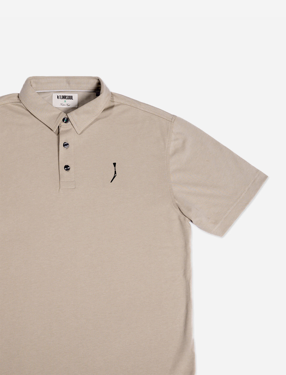 THE GOLFERS JOURNAL Stripe Show Hybrid Polo Shirt in Sand