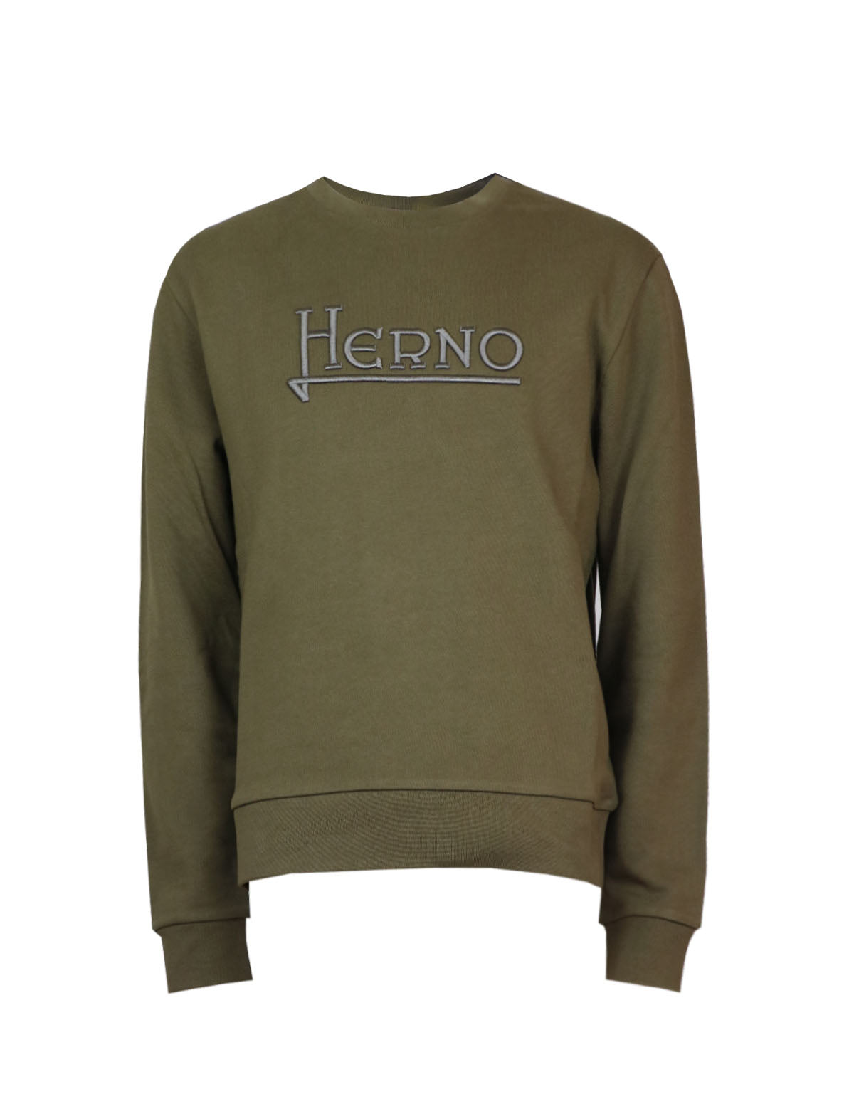 HERNO Cotton Sweater in Military Green