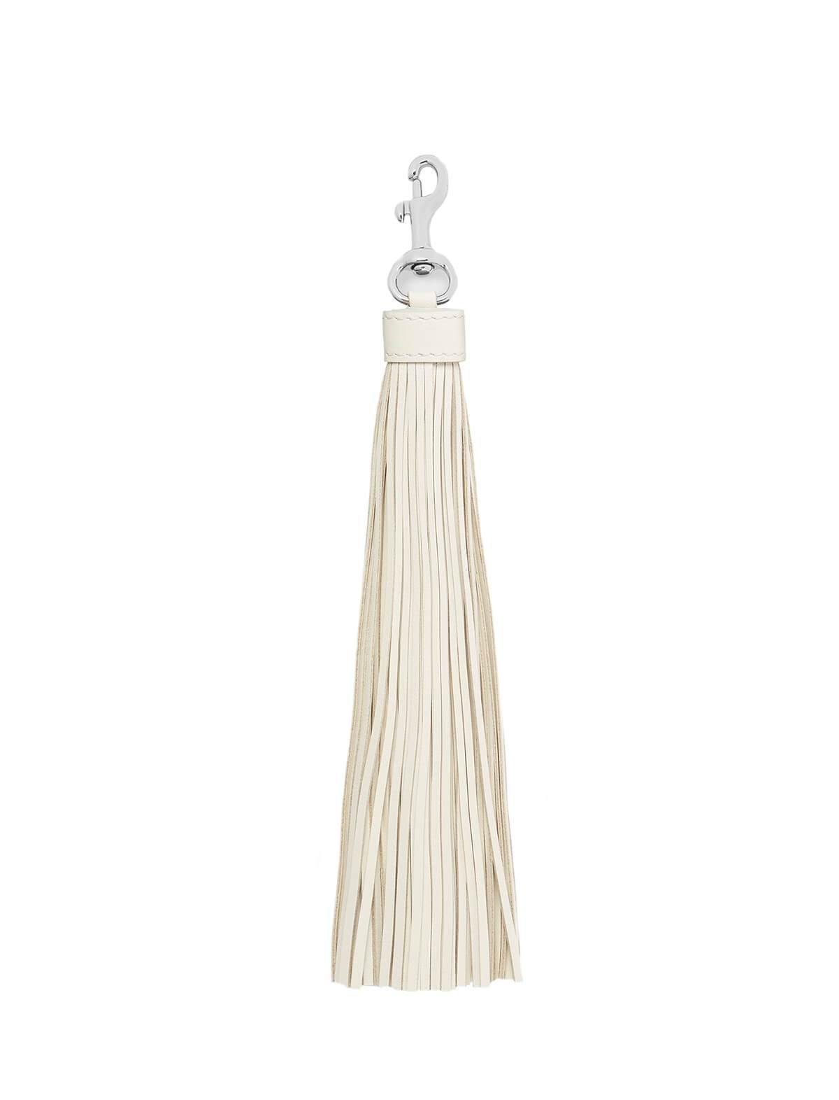 J&M DAVIDSON Fringe Tassel Charm In White | CLOSET Singapore