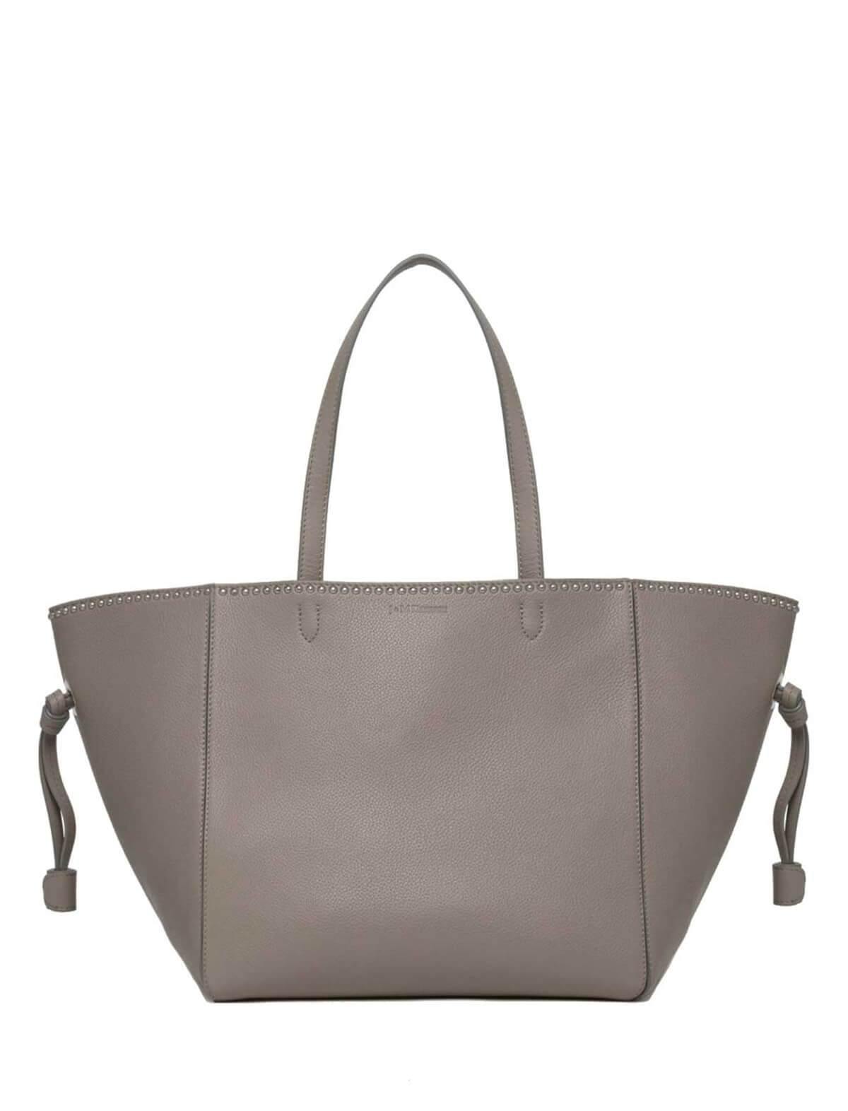 J&M DAVIDSON Large Bell With Studs In Warm Taupe | CLOSET Singapore