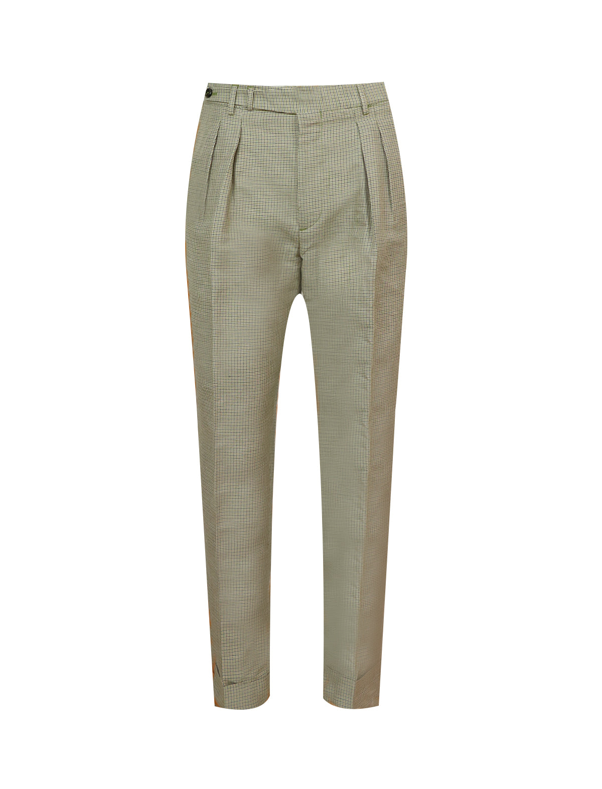 PT Torino Linen-Cotton Pants in Yellow Houndstooth