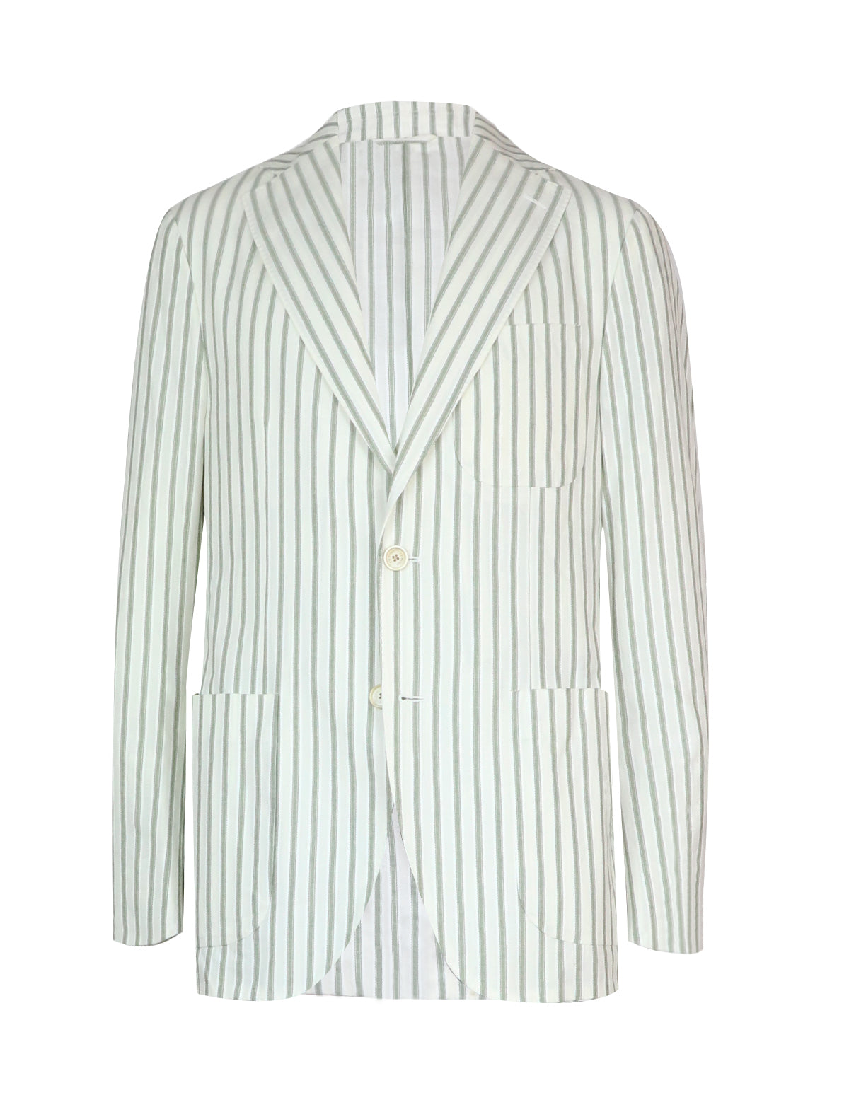 CARUSO Ponza Blazer in White/Green Stripes