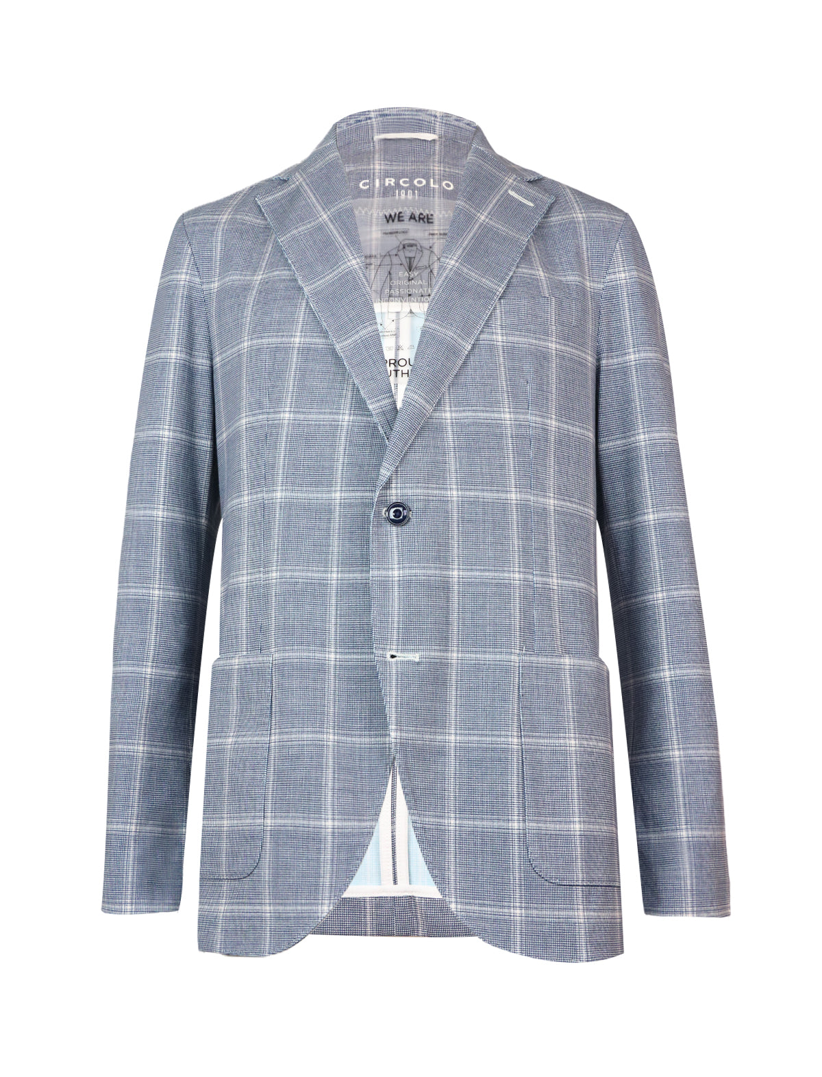 White plaid store blazer