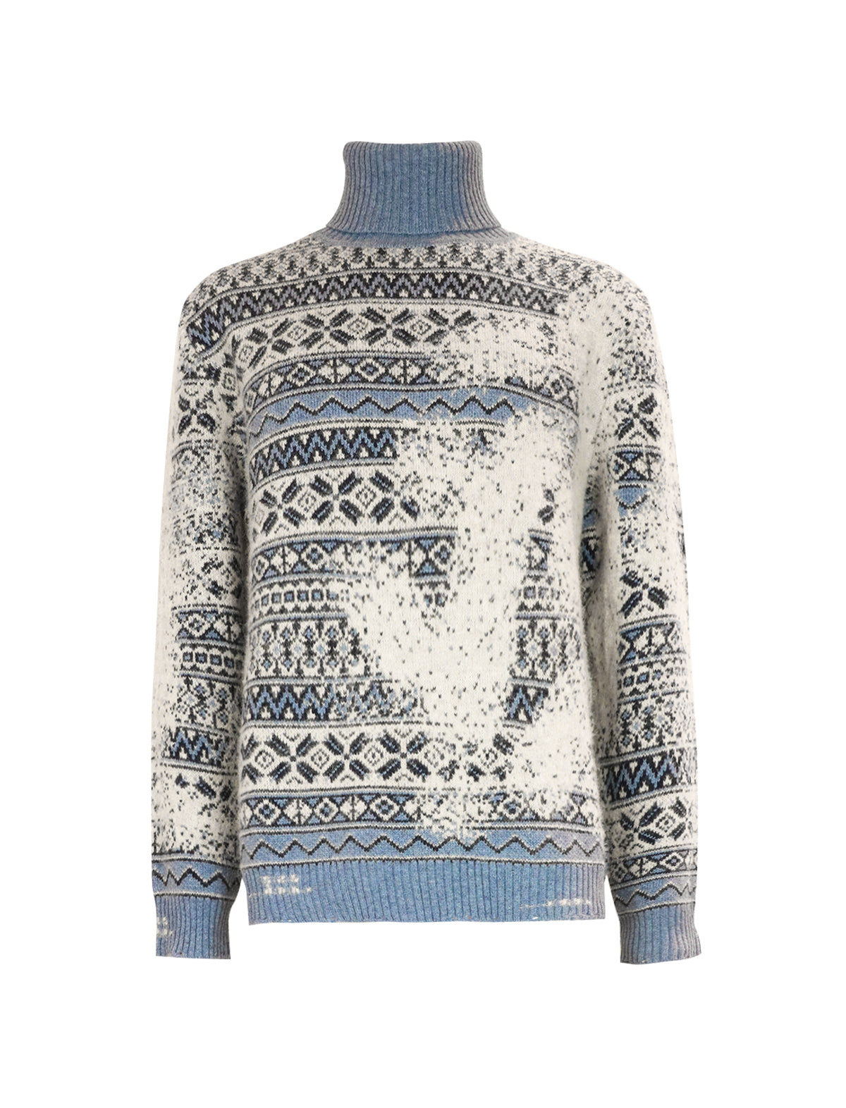 BARENA VENEZIA Patterned Turtleneck Sweater in Navy