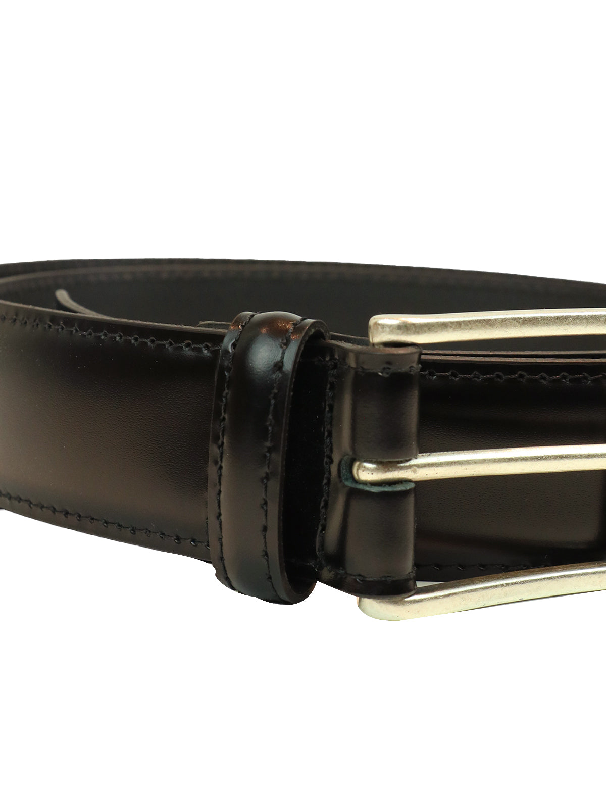 Andrea d'Amico Slim Matte Calfskin Belt in Black