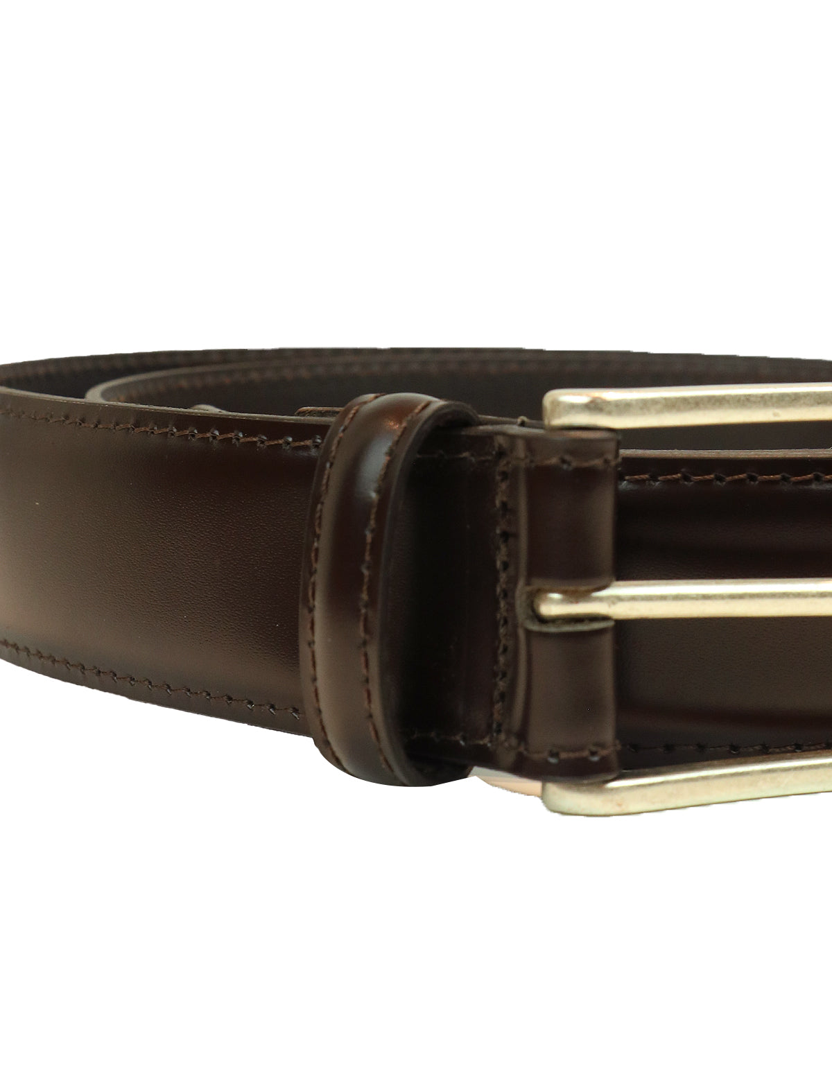 Andrea d'Amico Slim Matte Calfskin Belt in Brown