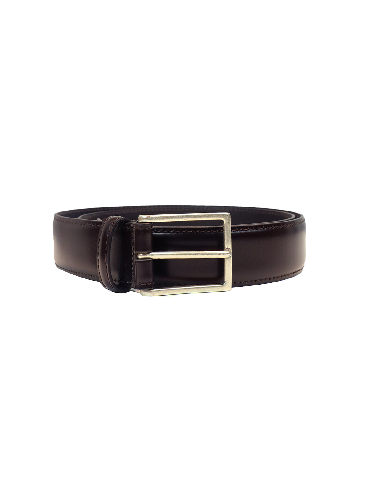 Andrea d'Amico Slim Matte Calfskin Belt in Brown