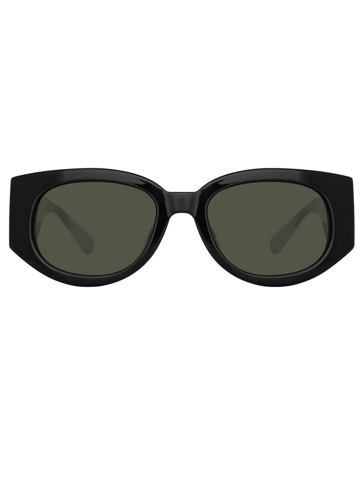 LINDA FARROW Debbie D-Frame Sunglasses in Black