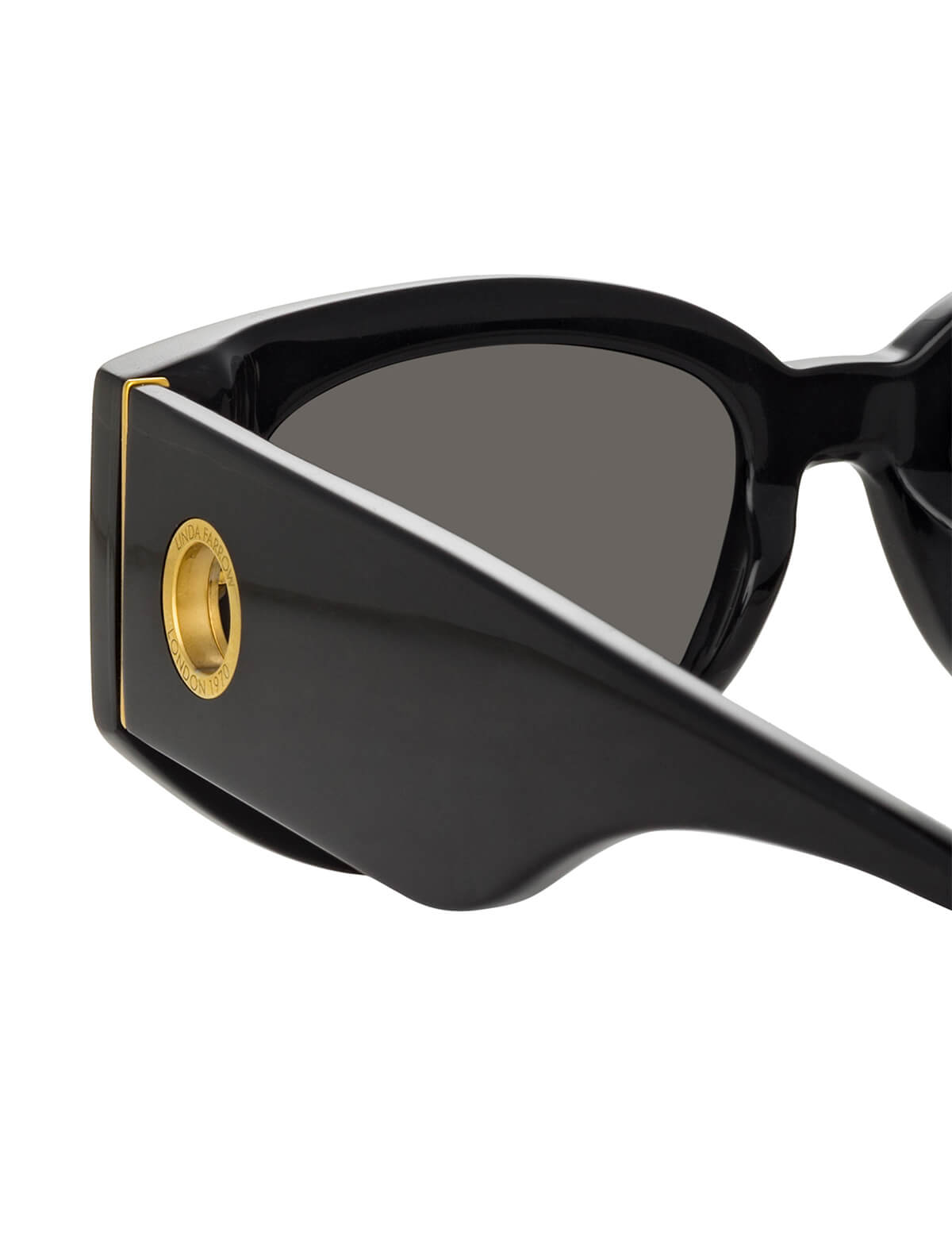 LINDA FARROW Debbie D-Frame Sunglasses in Black