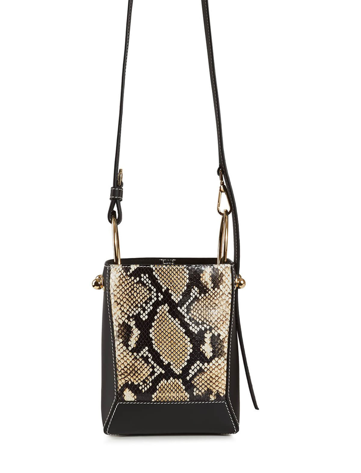 STRATHBERRY Lana Nano Bucket Bag in Black/ Desert