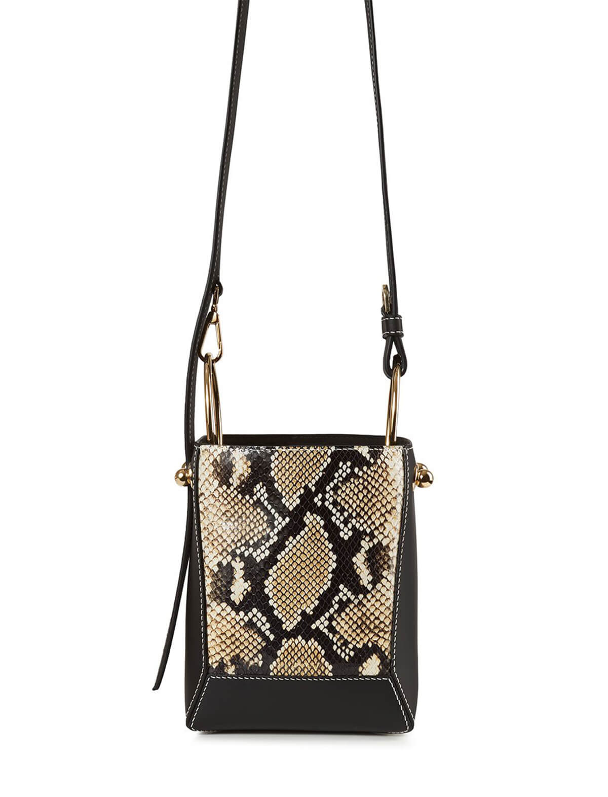 STRATHBERRY Lana Nano Bucket Bag in Black/ Desert