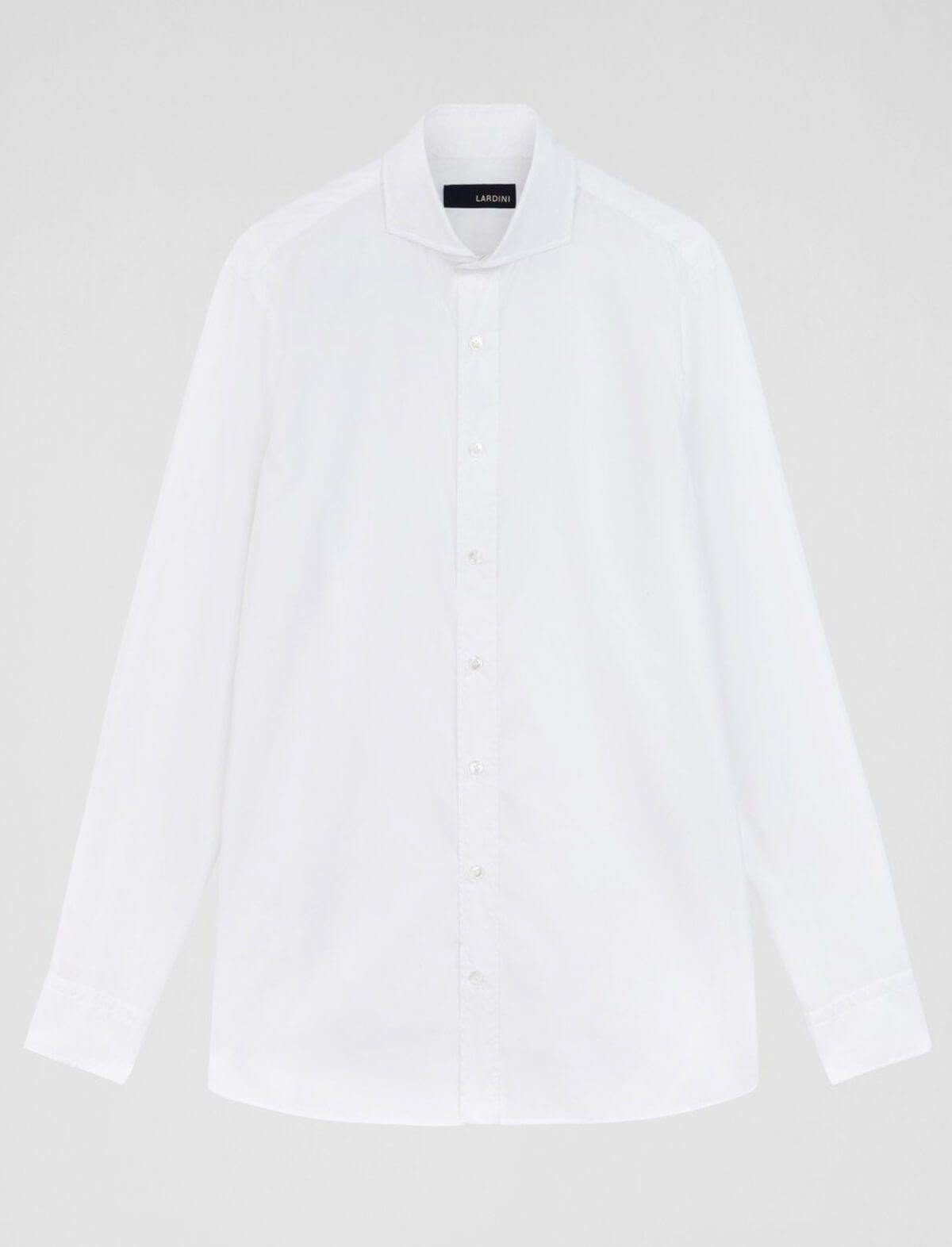 LARDINI Cotton Poplin Shirt With A French Collar | CLOSET Singapore