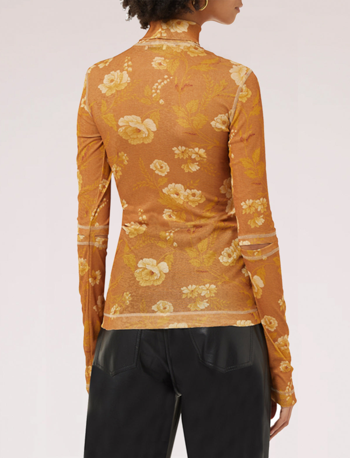 NANUSHKA Larson Mesh Jersey Top in Fantasy Flower