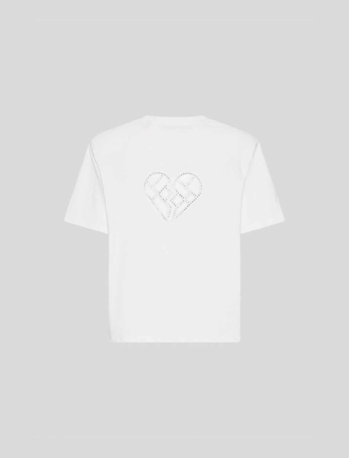 ROTATE Birger Christensen Boxy Lasercut T-Shirt in Bright White