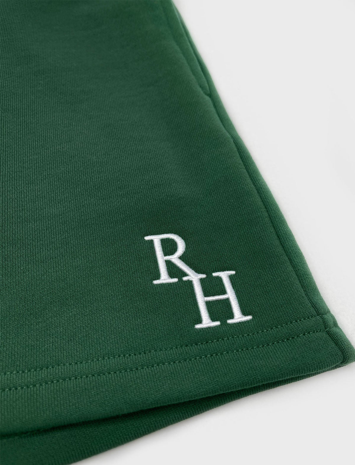 RECREATIONAL HABITS Varsity Cotton Shorts in Green