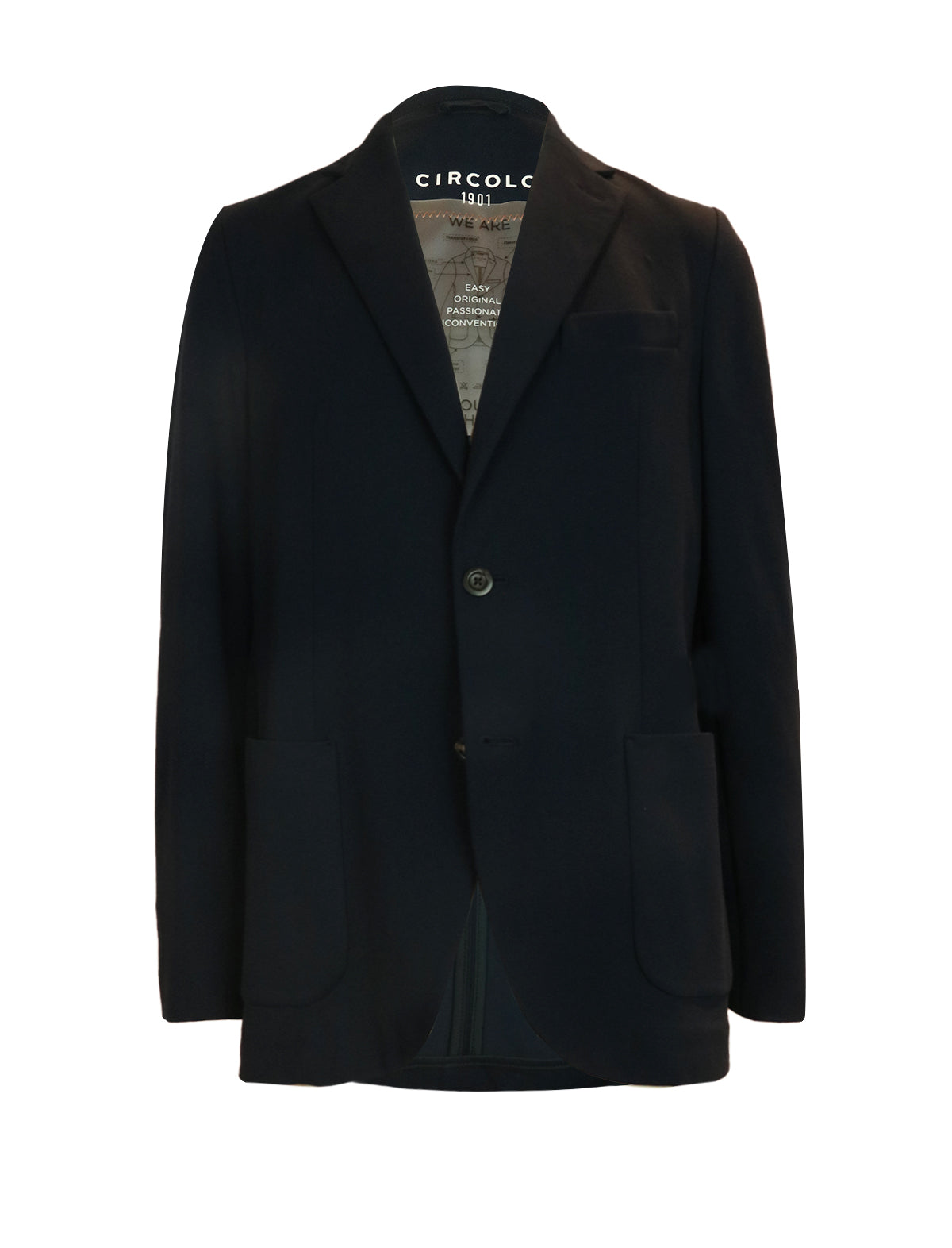 Circolo 1901 Single-Breasted Cotton-Blend Blazer in Navy