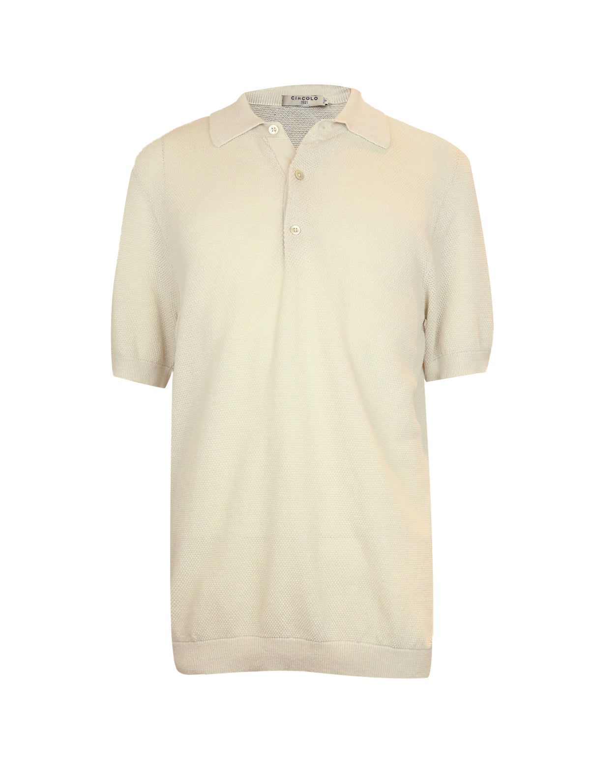 CIRCOLO 1901 Knitted Cotton-Linen Polo in Sandshell Beige