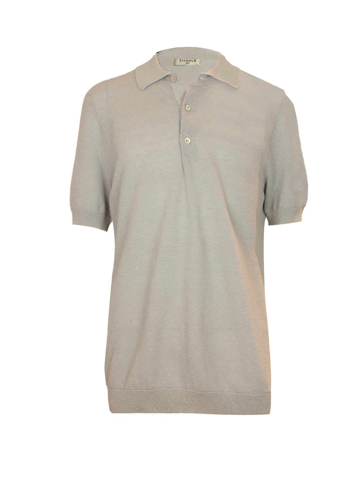 CIRCOLO 1901 Knitted Cotton-Linen Polo in City Sky Grey