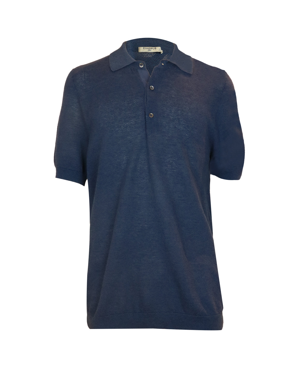 CIRCOLO 1901 Knitted Cotton-Linen Polo in Indigo