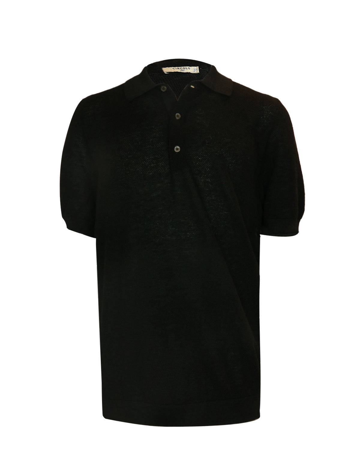 CIRCOLO 1901 Knitted Cotton-Linen Polo in Black