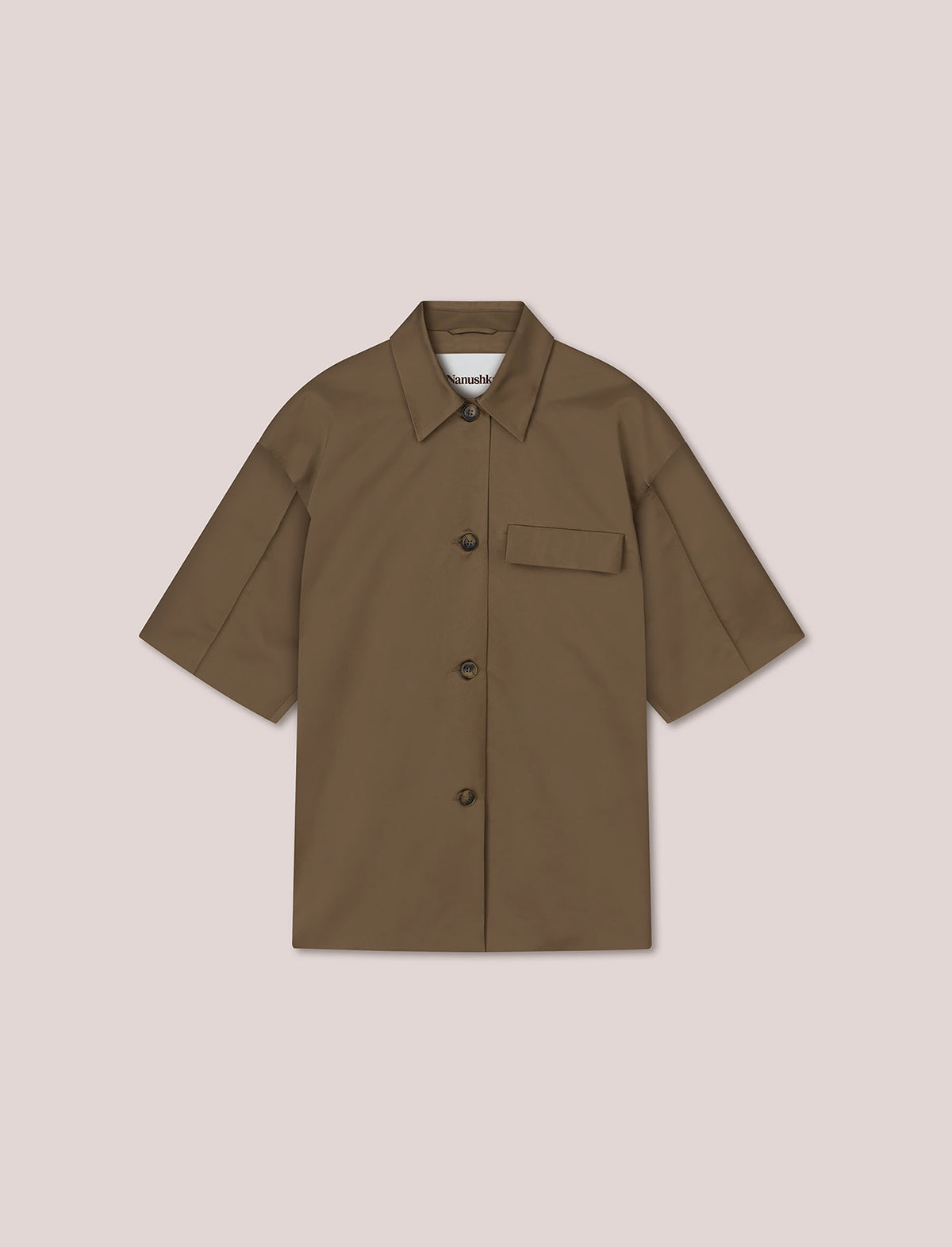 NANUSHKA Maissa Shirt in Fossil Brown