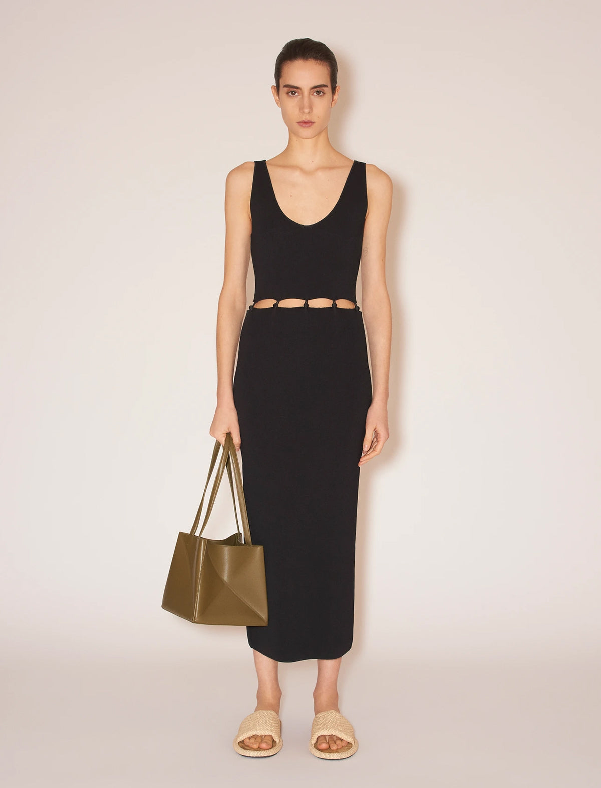 NANUSHKA Merle Dress in Matte Black