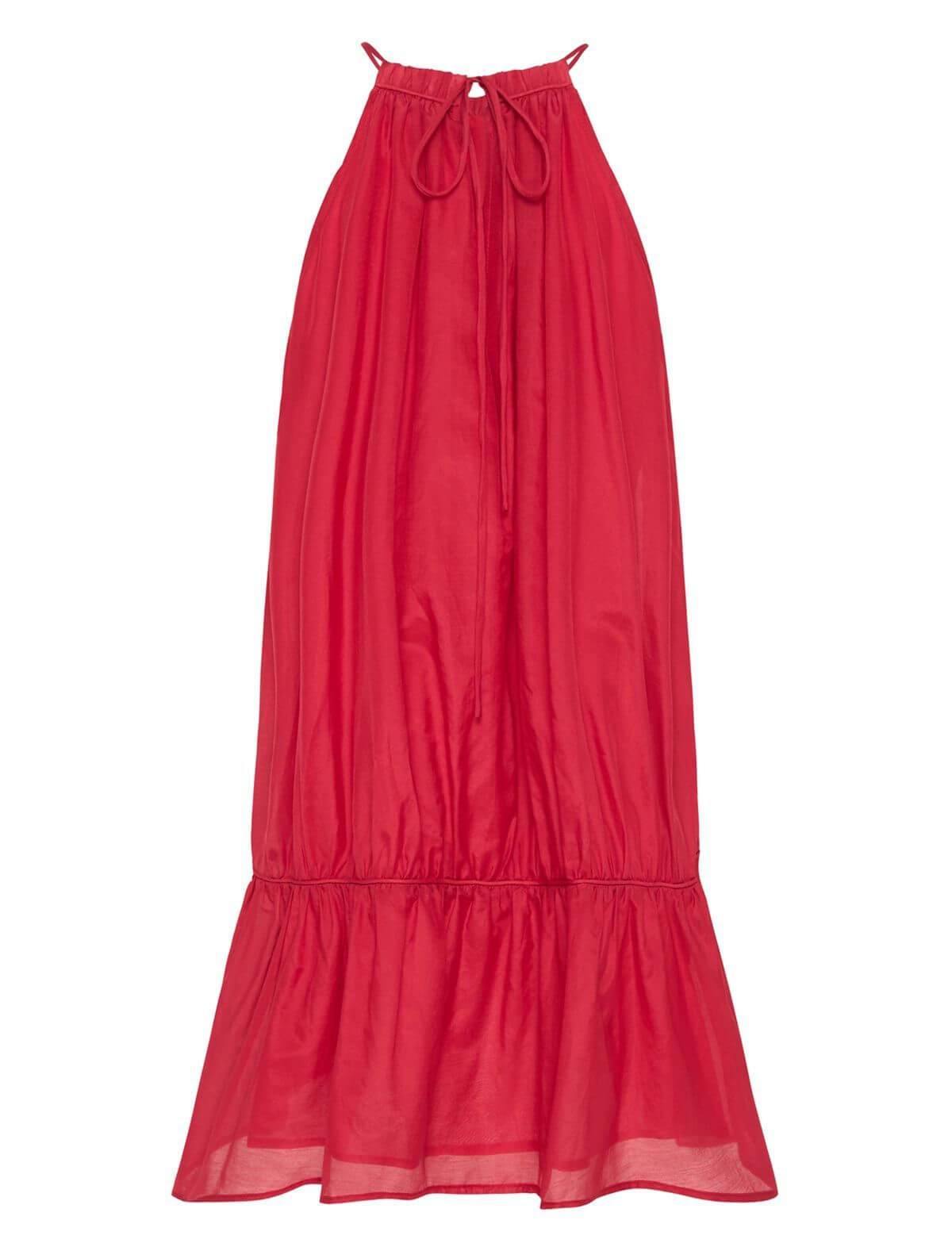 BIRD & KNOLL Mia Cotton-Silk Dress In Raspberry | CLOSET Singapore