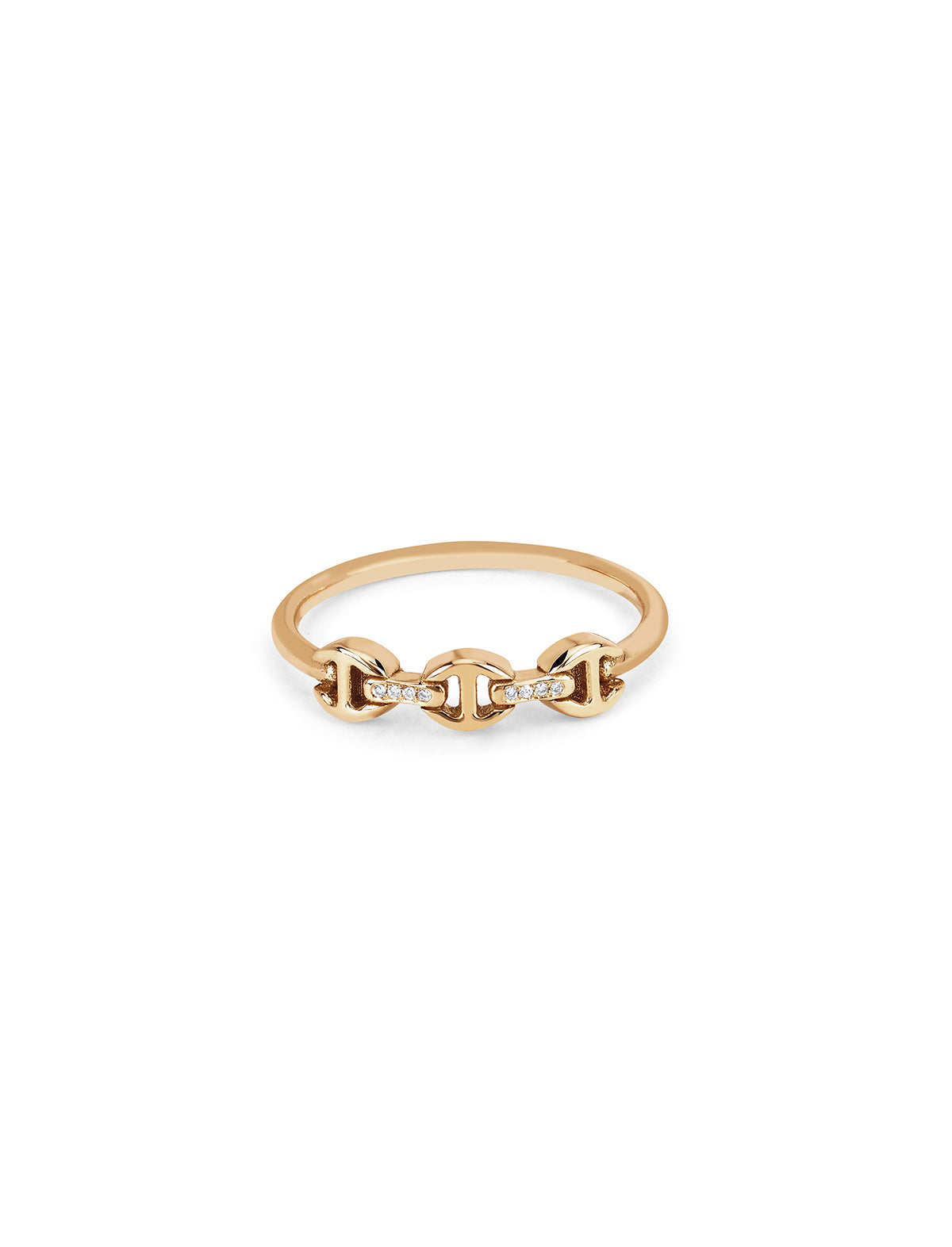 HOORSENBUHS Micro Makers Dame with Diamond Bridges Ring 18k Yellow Gold