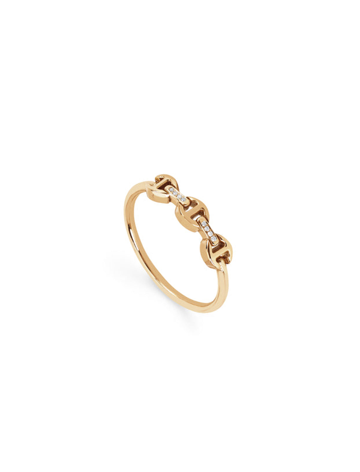 HOORSENBUHS Micro Makers Dame with Diamond Bridges Ring 18k Yellow Gold