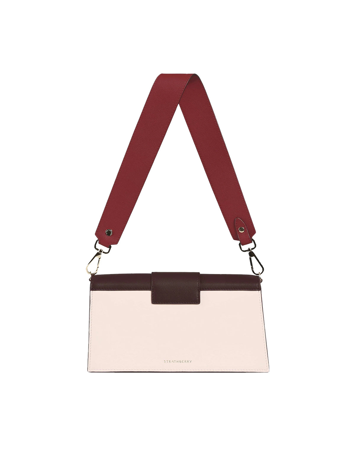 STRATHBERRY Mini Crescent Bag in Claret/Soft Pink/Burgundy