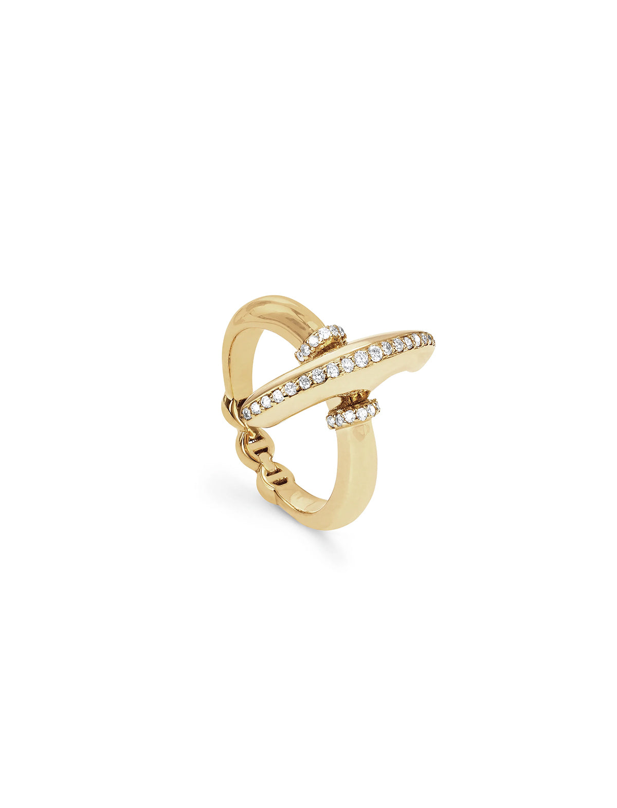 HOORSENBUHS Mini Vin with Diamonds Ring 18k Yellow Gold