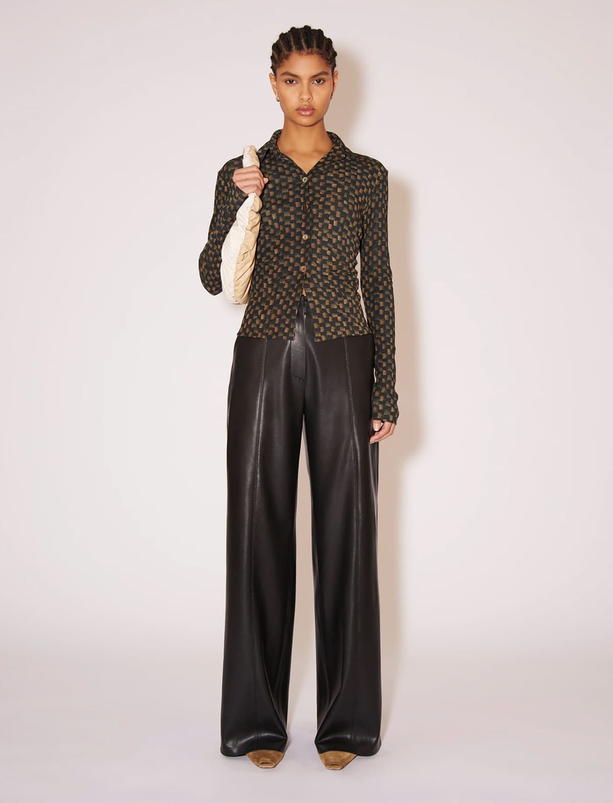 NANUSHKA Namas Vegan Leather Pants in Black