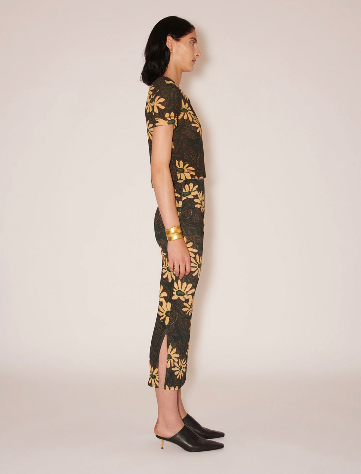 NANUSHKA Nilo T-Shirt in Arte Povera Floral Black