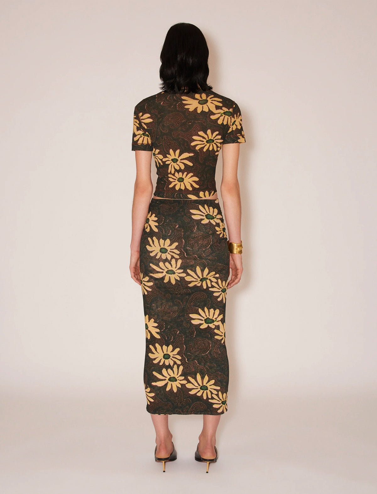 NANUSHKA Nilo T-Shirt in Arte Povera Floral Black