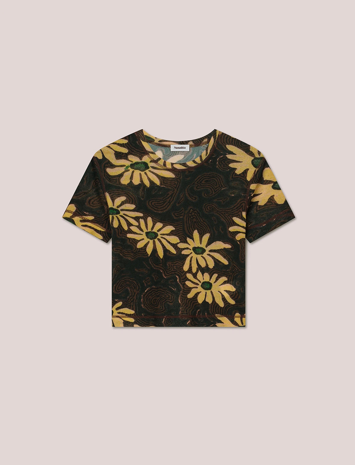 NANUSHKA Nilo T-Shirt in Arte Povera Floral Black