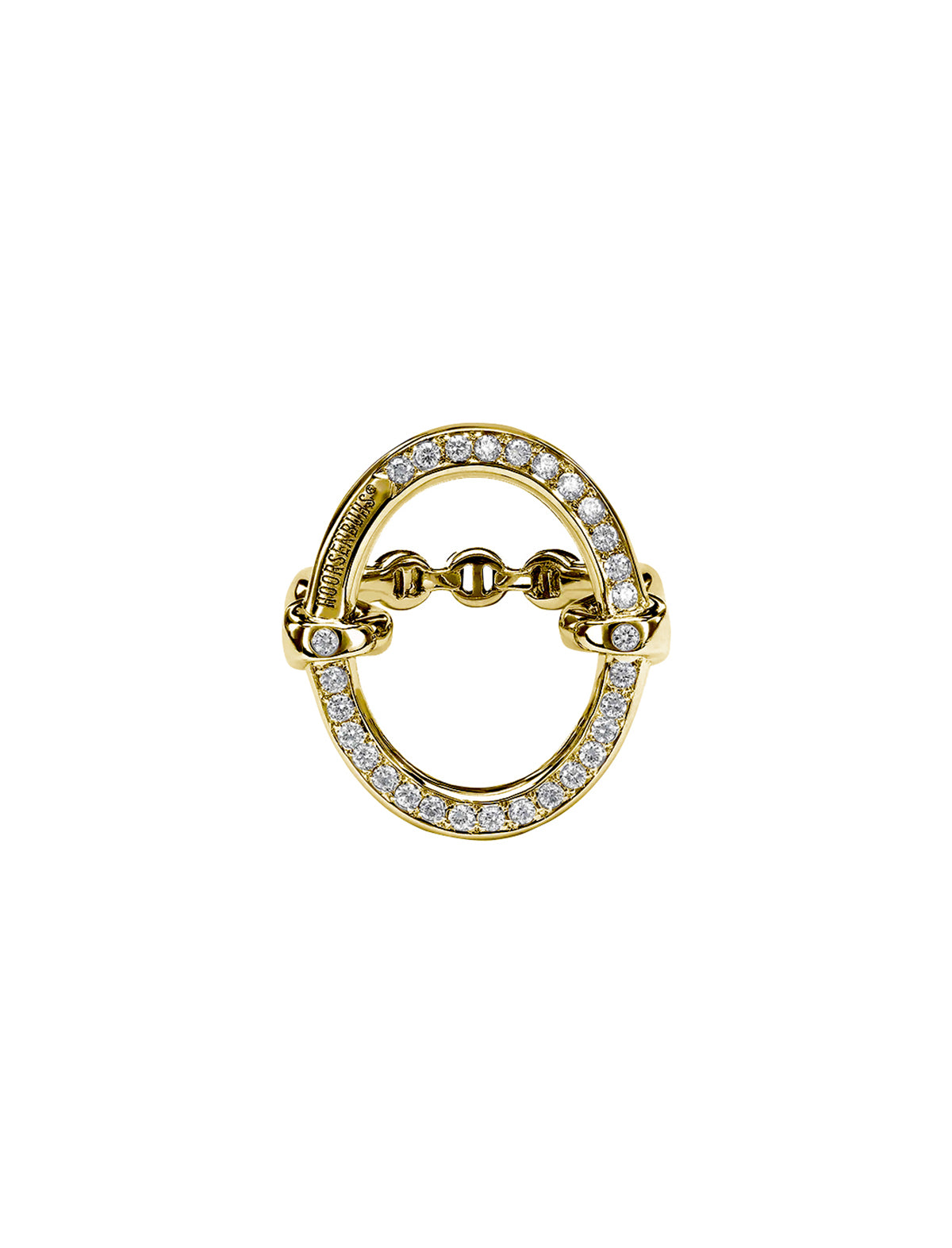 HOORSENBUHS Ovaal with Diamonds Ring 18k Yellow Gold