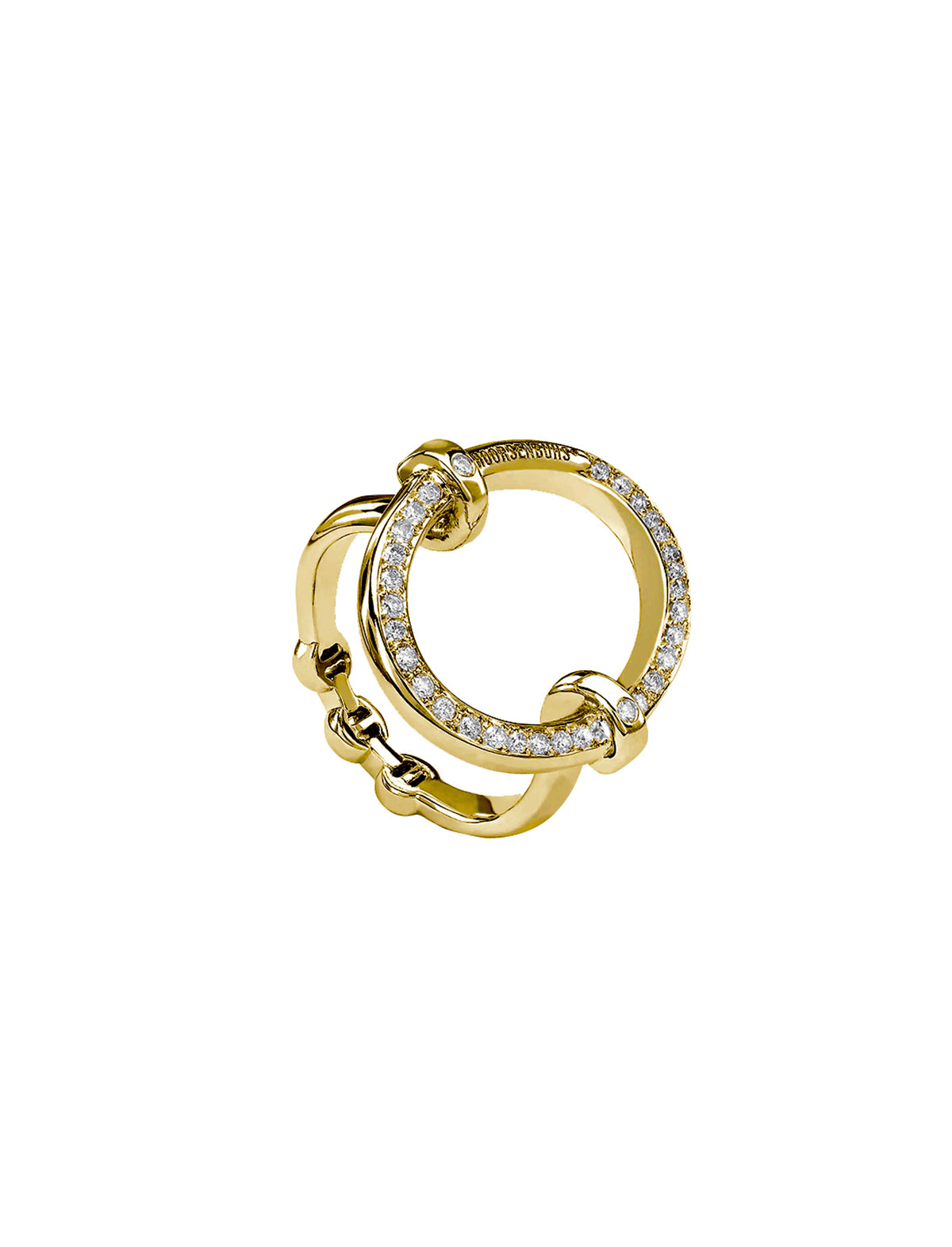 HOORSENBUHS Ovaal with Diamonds Ring 18k Yellow Gold