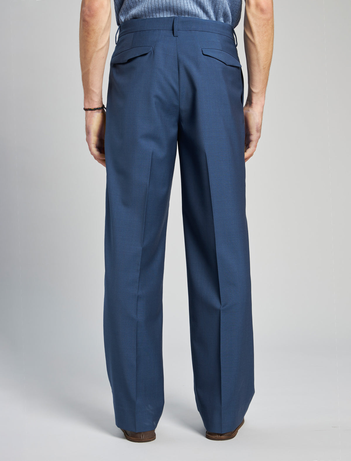 BARENA VENEZIA Wide-Legged Wool Trousers in Blue