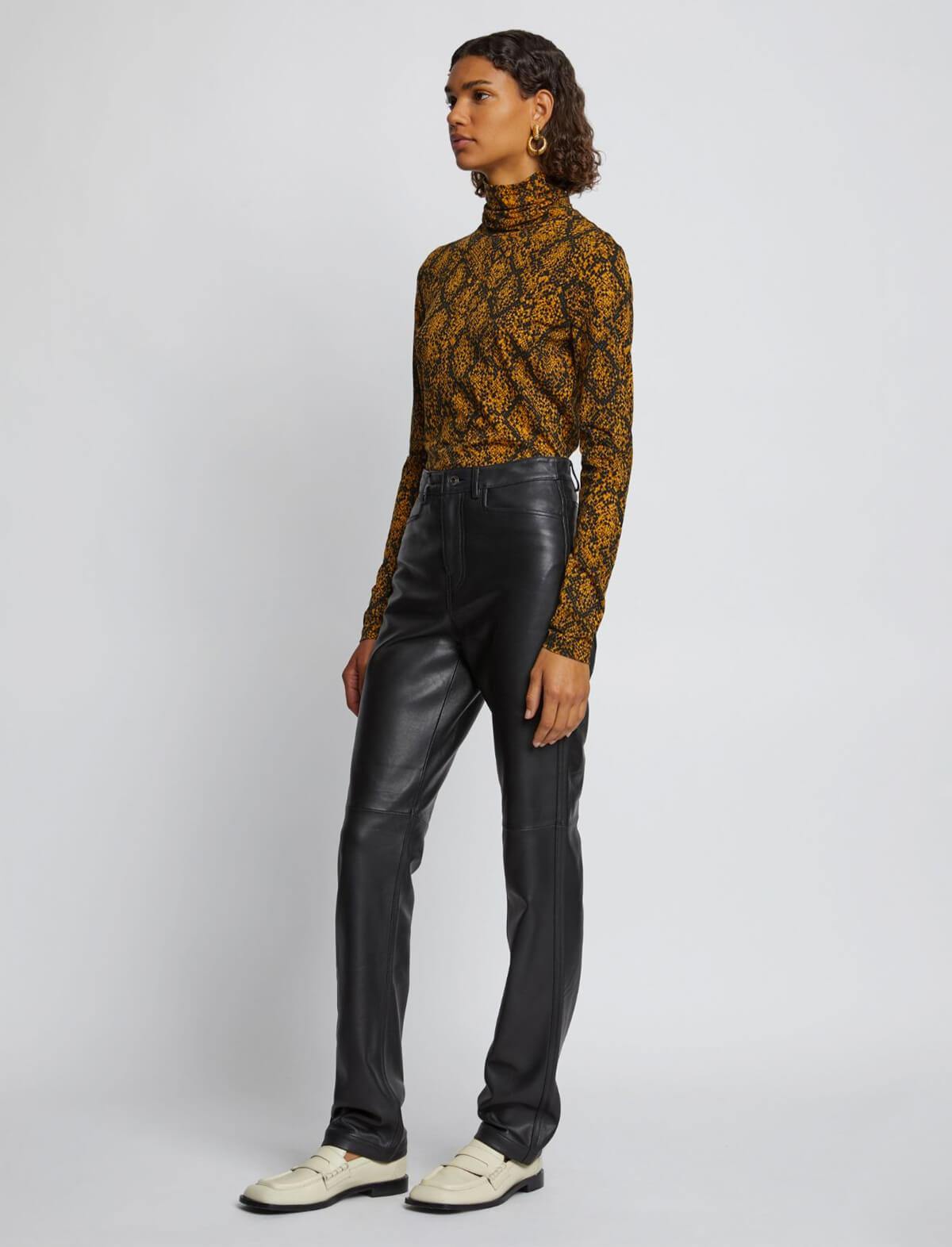 PROENZA SCHOULER WHITE LABEL Jersey Turtleneck Top In Gold | CLOSET Singapore