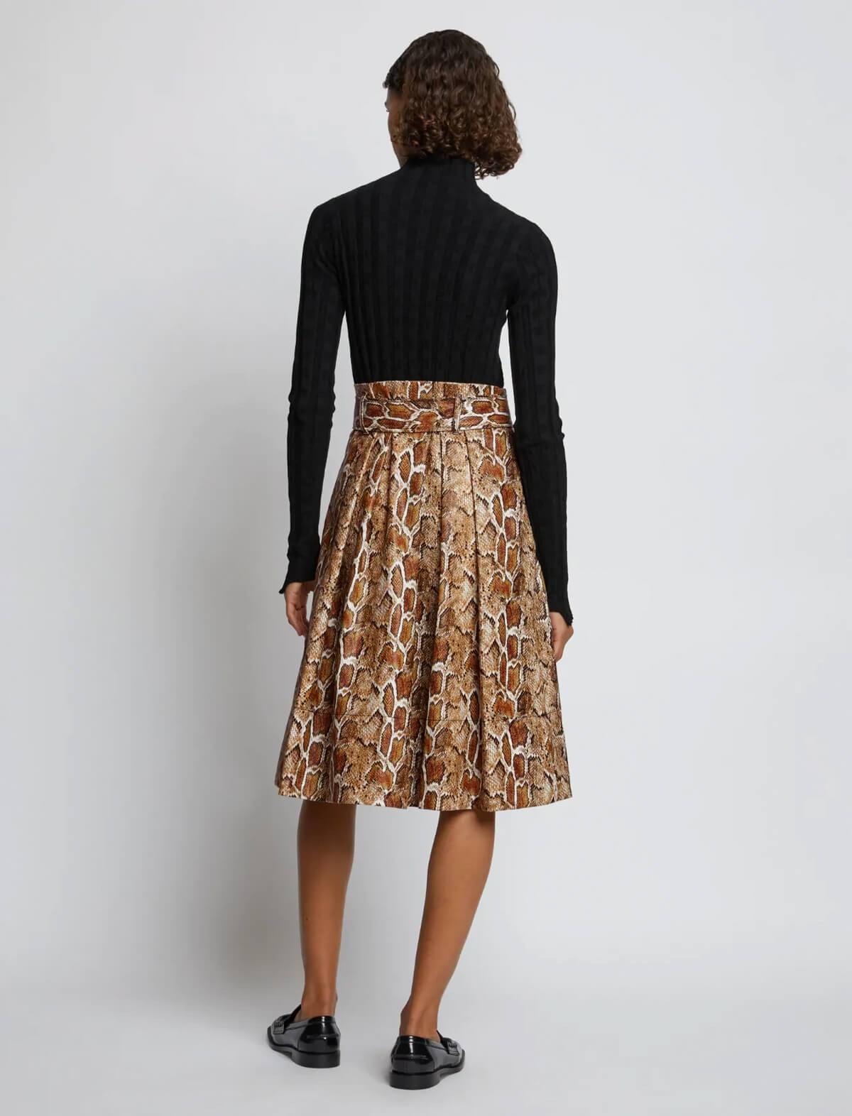 PROENZA SCHOULER WHITE LABEL Pleated Skirt in Cider Snake Print | CLOSET Singapore
