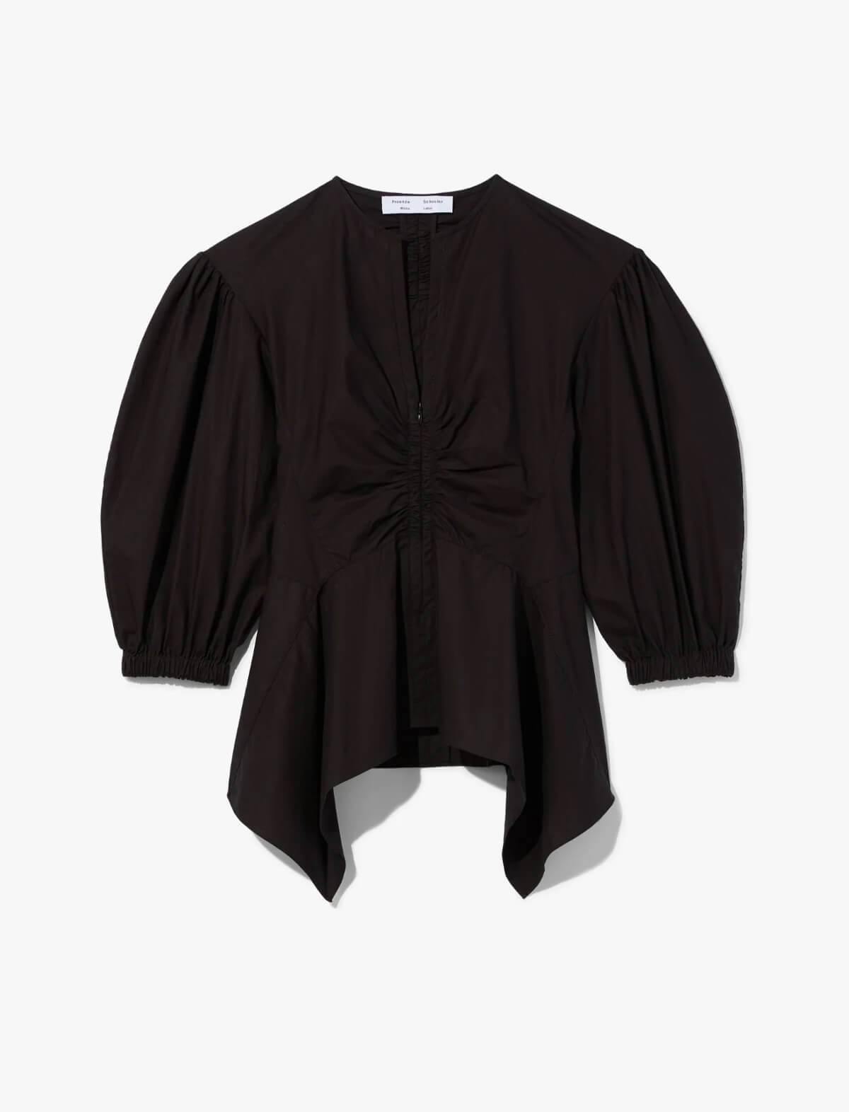 PROENZA SCHOULER WHITE LABEL Peplum Blouse In Black | CLOSET Singapore
